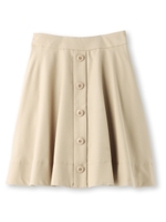 ジョーゼットボタンフレアスカート/ベージュ(052)