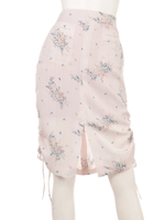 ピンストライプフラワータイトスカート/ピンク