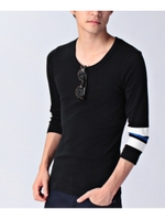 フライスラインプリント7分Tシャツ/グレー(012)