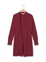 ベルトギャザートッパーニットカーディガン/ワインレッド(063)