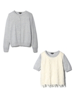 レース切り替えツインニット/ライトグレー(911)