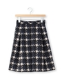 ロービングヤーン千鳥柄スカート/ネイビー(293)