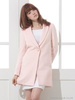 ワンボタンチェスターコート/ネイビー