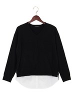 12G V/Nニット裾シャツレイヤーA/S/クロ