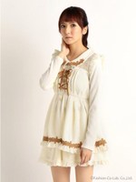 【LIZ LISA】鈎針×レーストップス/ブラウン