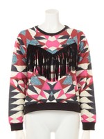 【MINKPINK】(ミンクピンク) PRINT FRINGE TRIM SWEATER/MULTI