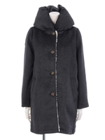 もこもこ襟コート/グレー