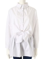 キャミ付前結ビシャツセット/ホワイト