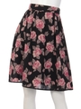 シュリンクデシンローズプリントスカート/黒