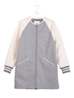 ノーカラーロングスタジャン/GRY