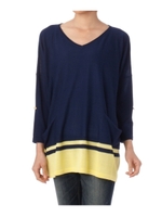 バイカラーチュニックゆるニット/ホワイト(502)