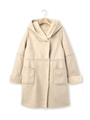 フーデッドフェイクムートンコート/カーキ(027)