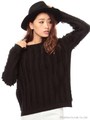 フリンジニットTOPS/ブラック
