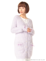 ラメ入りニットカーデ/ホワイト