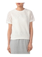 ロゴデザインレースカットソー/ホワイト(001)