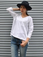 V-NECK POCKET H/S TEE/ブラック