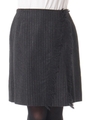 ウールストライプスカート/チャコールグレー