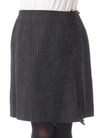 ウールストライプスカート/チャコールグレー