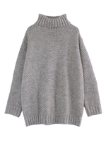 ボリュームタートルニット/ブラック