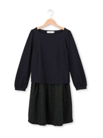 ループツイード風ドッキングワンピース/キャメル(541)