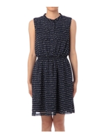 変形ドットノースリーブワンピース/ネイビー系(193)