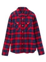 SHAGGY PLAID SHIRT/ネイビー