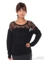 lace knit/ブラック