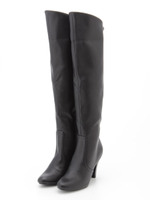 【新色追加】【ILIMA】脚長ニーハイブーツ/ブラックスムース