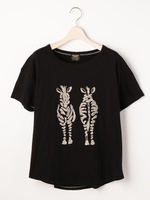 シマウマ刺繍TEE(D)/オフシロ