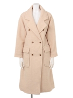 ダブルボタンロングコート/CAMEL