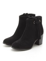 フリンジショートブーツ/BLACK