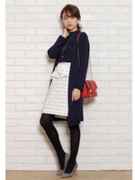 フロントモチーフタイトミニスカート/ホワイト