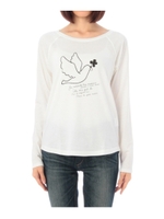 プリントラウンドネックカットソー/ホワイト(002)