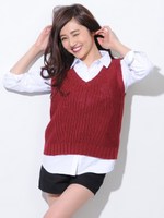 プレッピーニットベスト/WHITE