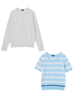 ボーダーツインニット/イエロー系(330)