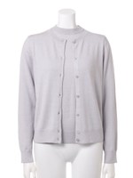 ボトルネック７分袖ニット付アンサンブル/ライトブルー