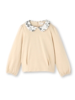 レース丸衿カットソー/ライトグレー(911)