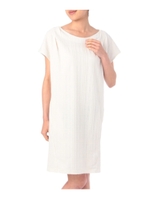 格子柄織りフレンチスリーブワンピース/オフホワイト(203)