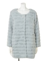 【Agneau7】トップビジュフェイクファーコート/ベビーピンク