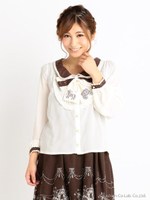 【LIZ LISA】馬車刺繍ブラウス/ネイビー