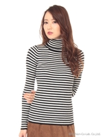 ウールリブタートルプルオーバー/グレー