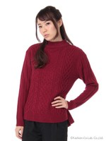 ケーブルチュニックPO/ネイビー