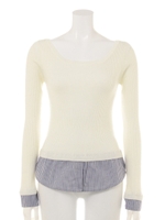 シャツコンビニットTOP/WHT