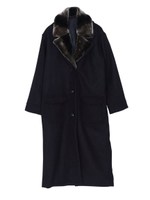 ファーカラーチェスターコート/ブラウン