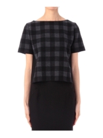 ブロックチェックニット/ブラック(219)