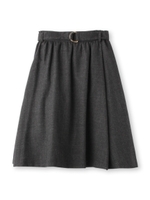 ベルテッドジョーゼットスカート/ブラック(019)