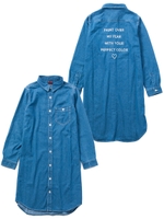 DENIM LONG SHIRT DRESS/ライトインディゴ