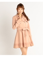 【LIZ LISA】レーストレンチコート/ピンク