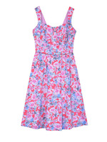 オリジナルぼかし花柄サンドレス/レッドベース