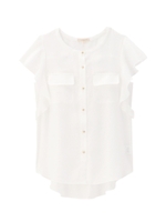 シアーフリルスリーブブラウス/ホワイト(001)